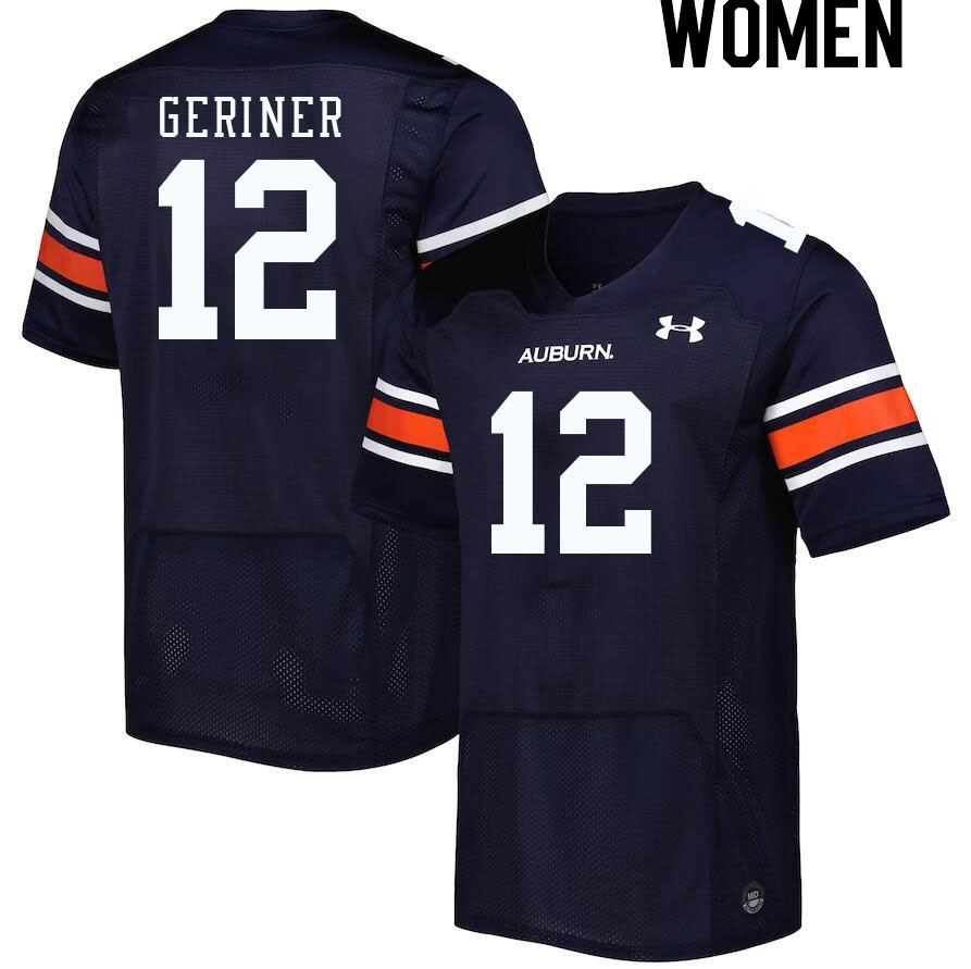 Women #12 Holden Geriner Auburn Tigers College Football Jerseys Stitched-Navy